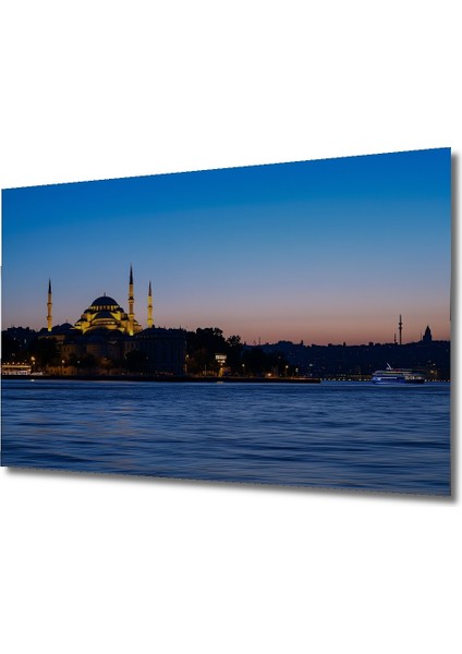 Istanbul Panorama Yağlı Boya Görünümlü Dekoratif Ahşap Ev/işyeri/ofis Kare Tablo fiyatları
