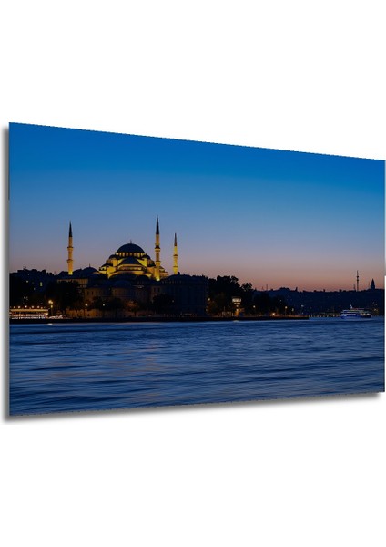 Istanbul Panorama Yağlı Boya Görünümlü Dekoratif Ahşap Ev/işyeri/ofis Kare Tablo modelleri