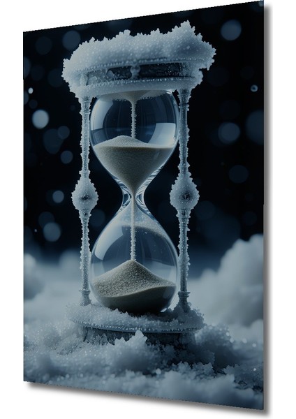 Donmuş Kum Saati Zamanın Buz Tutkusu Dekoratif Ahşap Ev/işyeri/ofis Kare Tablo fiyatları