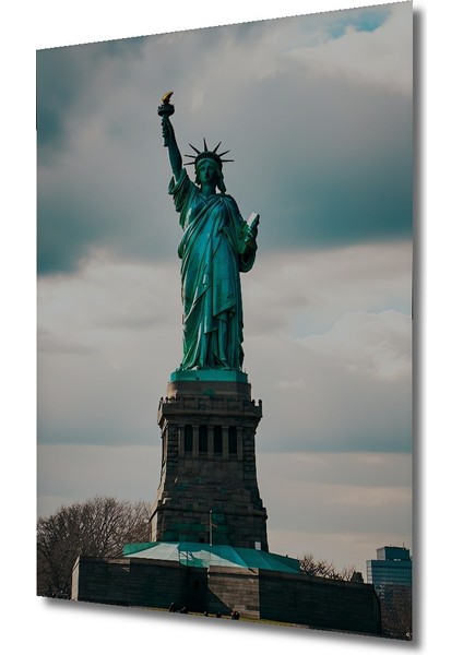 Özgürlük Heykeli Modern Sanat Yağlı Boya Görünümlü Dekoratif Ahşap Ev/işyeri/ofis Kare Tablo fiyatları