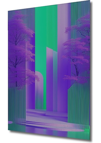 Mor Bahar Ağaçları Soyut Sanat Dekoratif Ahşap Ev/işyeri/ofis Kare Tablo fiyatları