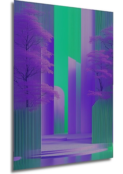 Mor Bahar Ağaçları Soyut Sanat Dekoratif Ahşap Ev/işyeri/ofis Kare Tablo modelleri