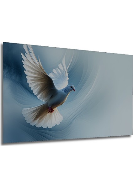 Beyaz Güvercin Barışı Yağlı Boya Görünümlü Dekoratif Ahşap Ev/işyeri/ofis Kare Tablo modelleri