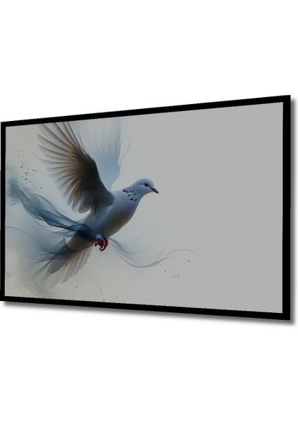 Çerçeve Görünümlü Uçan Beyaz Güvercin Sulu Boya Görünümlü Dekoratif Ahşap Ev/işyeri/ofis Kare Tablo fiyatları