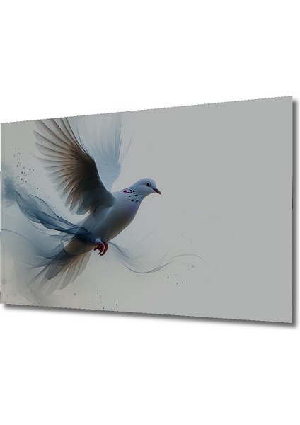 Uçan Beyaz Güvercin Sulu Boya Görünümlü Dekoratif Ahşap Ev/işyeri/ofis Kare Tablo fiyatları