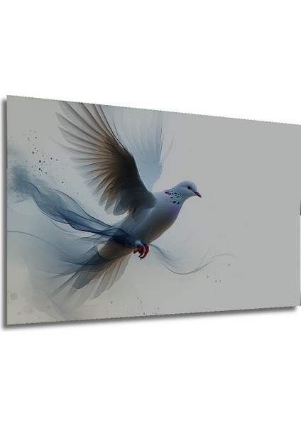 Uçan Beyaz Güvercin Sulu Boya Görünümlü Dekoratif Ahşap Ev/işyeri/ofis Kare Tablo modelleri