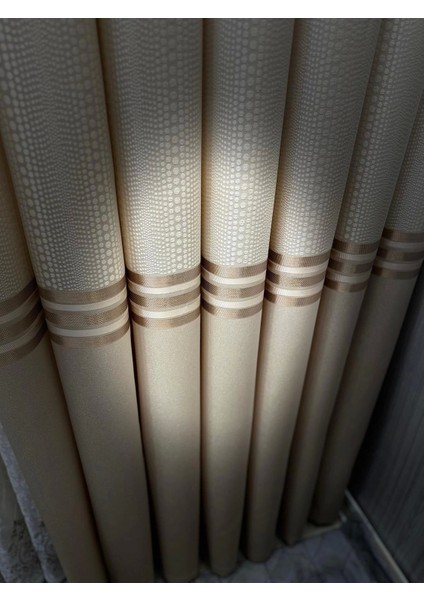 Nivemeshome Mızraklı FT632256 V-101 Krem 1/3 Sık Pile Fon Perde Apm