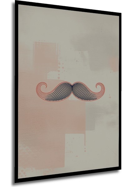 Çerçeve Görünümlü Retro Bıyık Illüstrasyon Dekoratif Ahşap Dekoratif Ev/işyeri/ofis Kare Tablo modelleri