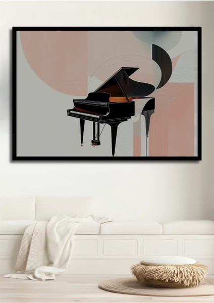 Çerçeve Görünümlü Modern Sanat Piyano Aşkı Dekoratif Ahşap Ev/işyeri/ofis Kare Tablo