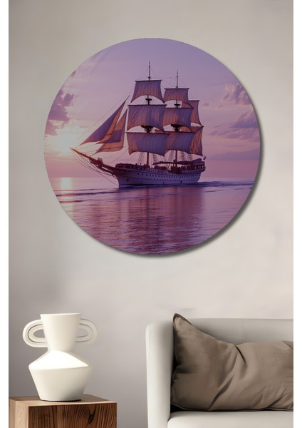 Gün Batımı Fırtınası Dekoratif Ahşap Ev/işyeri/ofis Yuvarlak Tablo