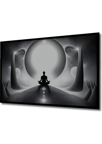 Çerçeve Görünümlü Meditasyon Yapan Kadın Soyut Sanat Dekoratif Ahşap Ev/işyeri/ofis Kare Tablo fiyatları