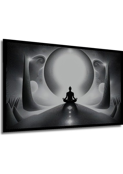 Çerçeve Görünümlü Meditasyon Yapan Kadın Soyut Sanat Dekoratif Ahşap Ev/işyeri/ofis Kare Tablo modelleri