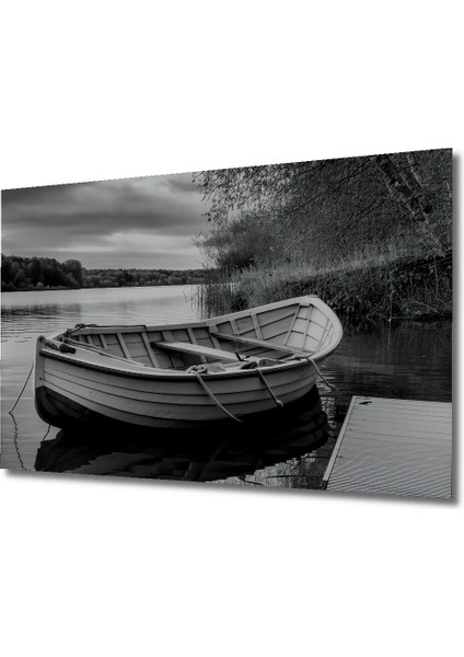 Siyah Beyaz Göl Kenarı Dekoratif Ahşap Tekne Ev/işyeri/ofis Kare Tablo fiyatları