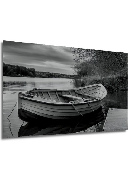 Siyah Beyaz Göl Kenarı Dekoratif Ahşap Tekne Ev/işyeri/ofis Kare Tablo modelleri