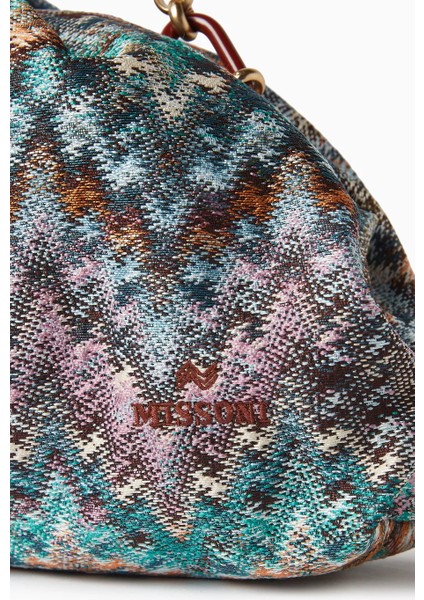 Mıssonı Lurex Örgülü Büyük Kese, Şık & Göz Alıcı Çanta, Ikonik Zigzag Desen indirimleri