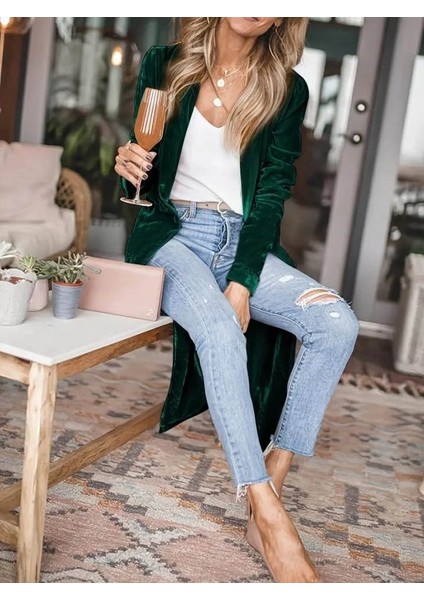 Kadın Uzun Kollu Önü Açık Kolları Uzun Midi Ceket fiyatları