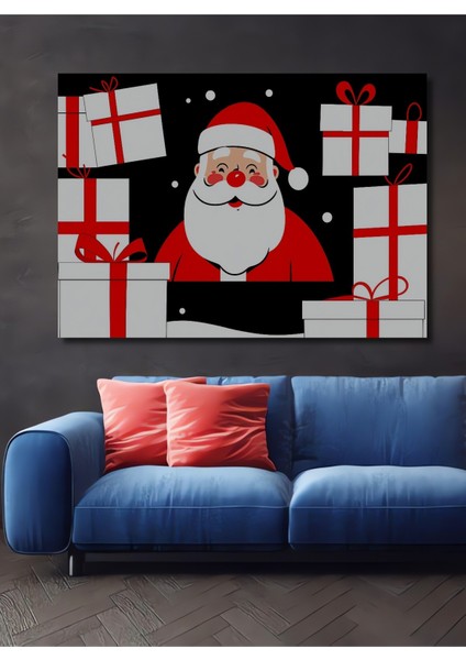 Noel Baba Hediye Yağlı Boya Görünümlü Dekoratif Dekoratif Ahşap Ev/işyeri/ofis Kare Tablo