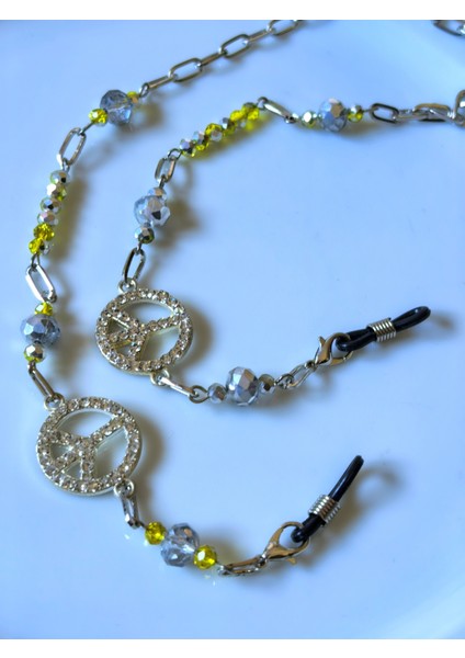 Bayangözlük Zinciri Zirkontaşlı Barış Sembollü Gözlükzinciri fırsatları