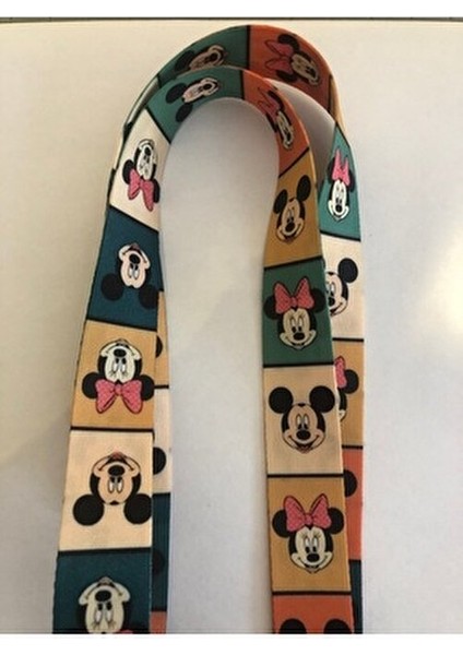 Mickey Temalı 2 cm Genişliğinde Canlı Renkli İpek Yumuşak Boyun Askı İpi ve Yaka Kartlık indirimleri