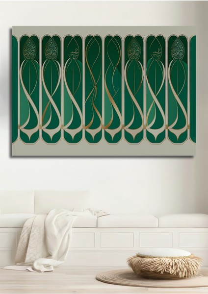 Yeşil Altın Arabesk Modern Sanat Dekoratif Ahşap Ev/işyeri/ofis Kare Tablo