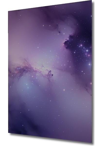 Eflatun Rüyası Nebula Yağlı Boya Görünümlü Dekoratif Ahşap Ev/işyeri/ofis Kare Tablo fiyatları