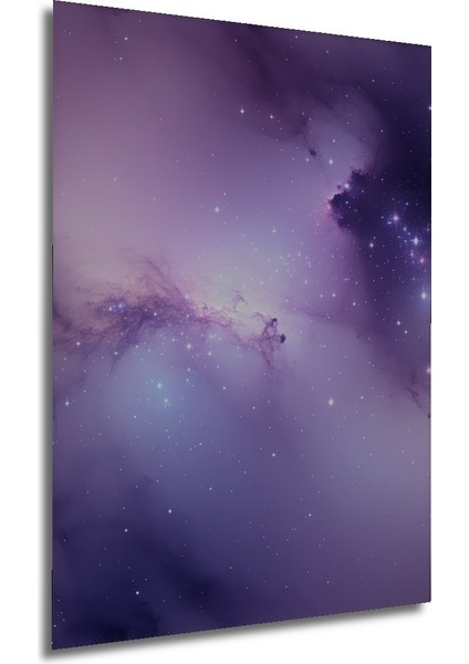 Eflatun Rüyası Nebula Yağlı Boya Görünümlü Dekoratif Ahşap Ev/işyeri/ofis Kare Tablo modelleri