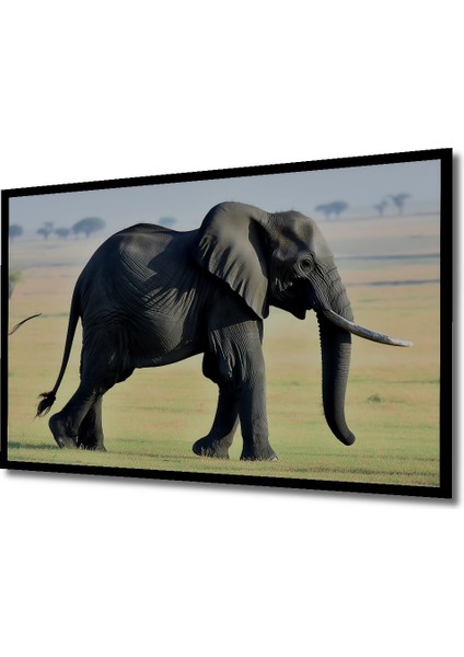 Çerçeve Görünümlü Savana Fil Yağlı Boya Görünümlü Dekoratif Ahşap Ev/işyeri/ofis Kare Tablo fiyatları