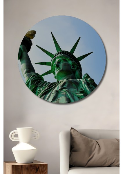 Özgürlük Heykeli Modern Sanat Dekoratif Ahşap Ev/işyeri/ofis Yuvarlak Tablo