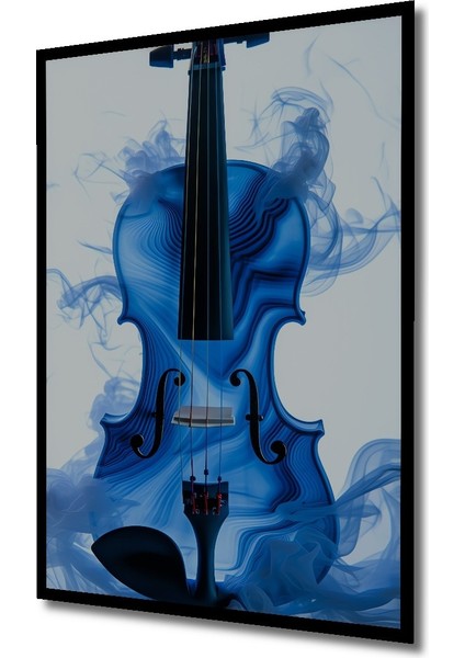 Çerçeve Görünümlü Mavi Rüya Violon Yağlı Boya Görünümlü Dekoratif Ahşap Ev/işyeri/ofis Kare Tablo fiyatları