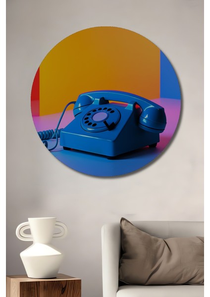 Retro Telefon Modern Sanat Dekoratif Ahşap Ev/işyeri/ofis Yuvarlak Tablo