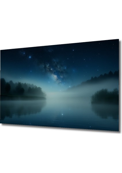 Mistik Göl Manzarası Yağlı Boya Görünümlü Dekoratif Ahşap Ev/işyeri/ofis Kare Tablo fiyatları