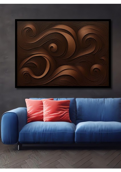 Çerçeve Görünümlü Bronz Bukleler Yağlı Boya Görünümlü Dekoratif Ahşap Ev/işyeri/ofis Kare Tablo