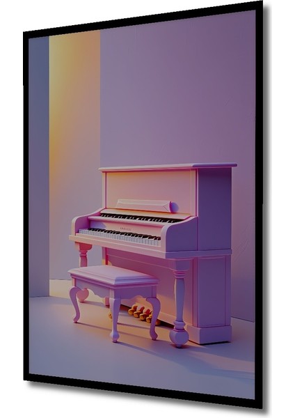 Çerçeve Görünümlü Pembe Rüya Piyano Modern Sanat Dekoratif Ahşap Ev/işyeri/ofis Kare Tablo fiyatları