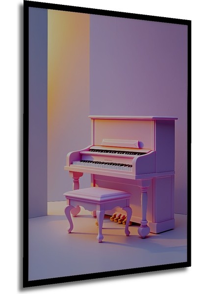 Çerçeve Görünümlü Pembe Rüya Piyano Modern Sanat Dekoratif Ahşap Ev/işyeri/ofis Kare Tablo modelleri