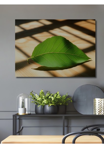 Işıltılı Yaprak Modern Sanat Dekoratif Ahşap Ev/işyeri/ofis Kare Tablo