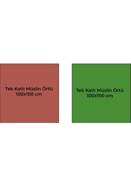 2'li Müslin Örtü Çok Amaçlı Bebek Battaniyesi Tek Katlı Müslin 100X100 cm %100 Pamuk Düz Renk modelleri