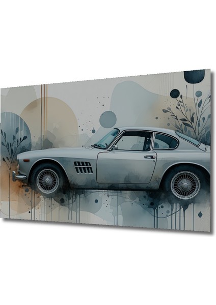 Zamansız Araba Sulu Boya Görünümlü Dekoratif Ahşap Ev/işyeri/ofis Kare Tablo fiyatları
