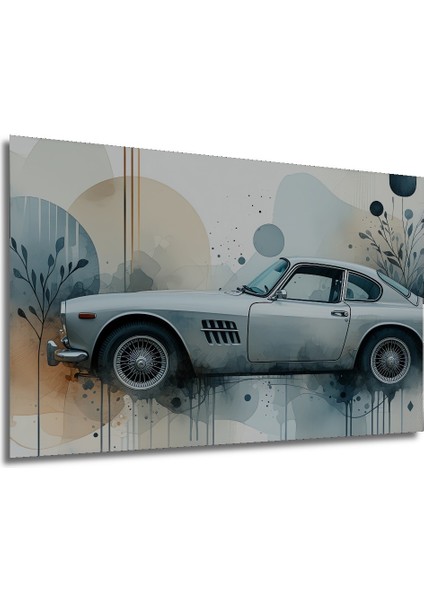 Zamansız Araba Sulu Boya Görünümlü Dekoratif Ahşap Ev/işyeri/ofis Kare Tablo modelleri