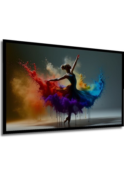 Çerçeve Görünümlü Renklerin Dansı Yağlı Boya Görünümlü Dekoratif Ahşap Ev/işyeri/ofis Kare Tablo modelleri