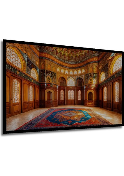 Çerçeve Görünümlü Muhteşem Saray Ihtişam Yağlı Boya Görünümlü Dekoratif Ahşap Ofis Kare Tablo modelleri