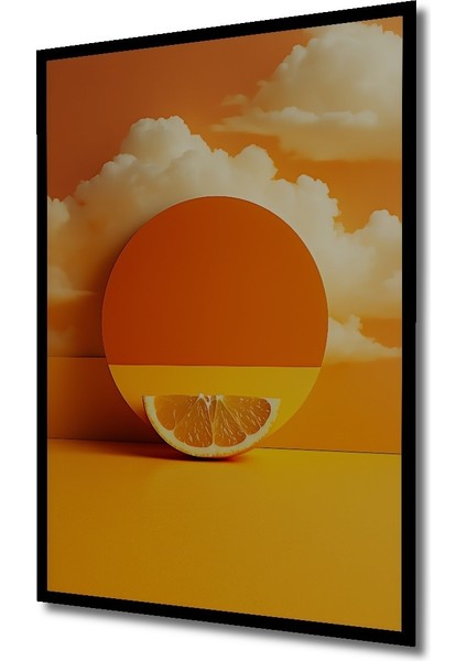 Çerçeve Görünümlü Modern Turuncu Rüyası Portakal Dilimi Dekoratif Ahşap Ev/işyeri/ofis Kare Tablo fiyatları