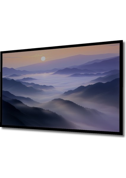Çerçeve Görünümlü Mistik Dağlar Sulu Boya Görünümlü Dekoratif Ahşap Ev/işyeri/ofis Kare Tablo fiyatları