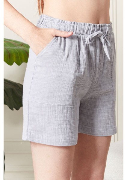 %100 Koton Mollis Kumaş Şort