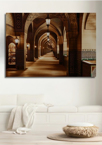 Mistik Osmanlı Sarayı Yağlı Boya Görünümlü Dekoratif Ahşap Ev/işyeri/ofis Kare Tablo