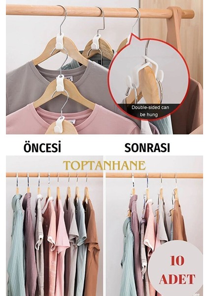 10 Adet Çok Amaçlı Askı Çoklayıcı Kanca Askı Çoğaltma Aparatı