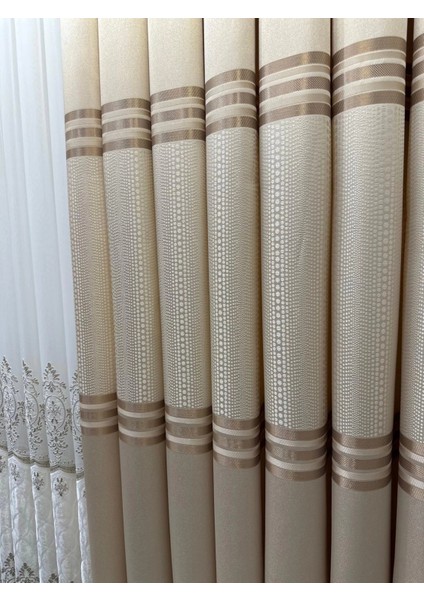 Nivemeshome Mızraklı FT632256 V-101 Krem 1/3 Sık Pile Fon Perde Apm fırsatları