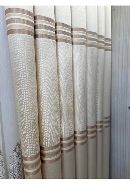 Nivemeshome Mızraklı FT632256 V-101 Krem 1/3 Sık Pile Fon Perde Apm indirimleri