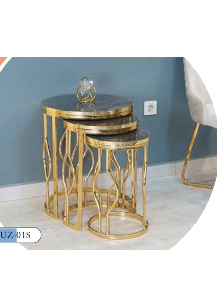 Mim Füme - Gold Yumurta Zigon Sehpa