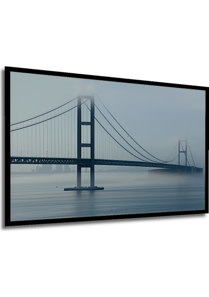 Çerçeve Görünümlü Sisli Köprü Manzarası Dekoratif Ahşap Ev/işyeri/ofis Kare Tablo modelleri