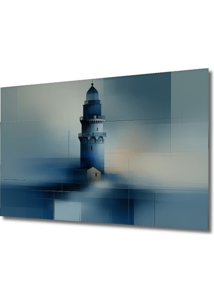 Modern Sanat Deniz Feneri Yağlı Boya Görünümlü Dekoratif Ahşap Ev/işyeri/ofis Kare Tablo fiyatları